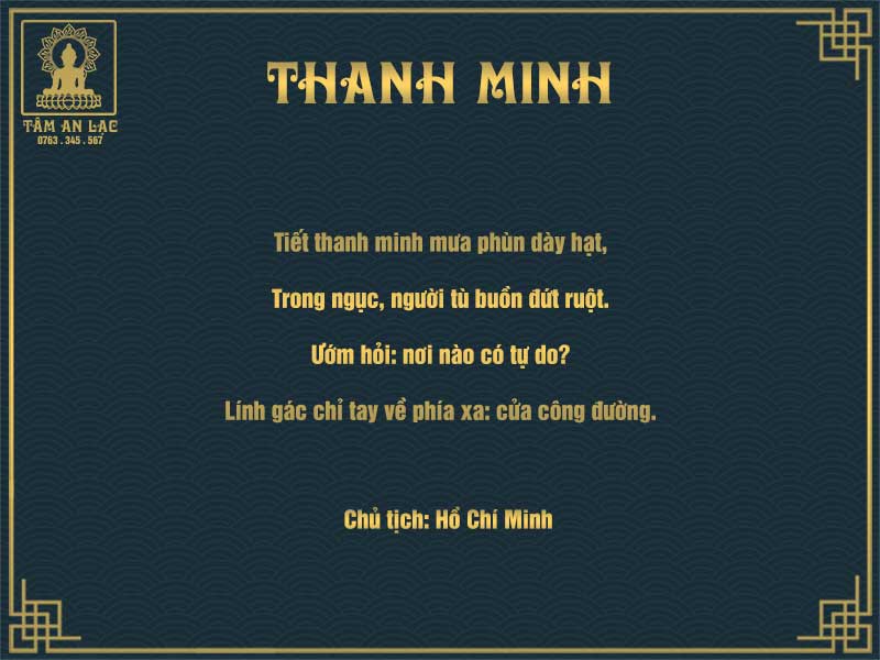 Bài thơ thanh minh của chủ tịch Hồ Chí Minh